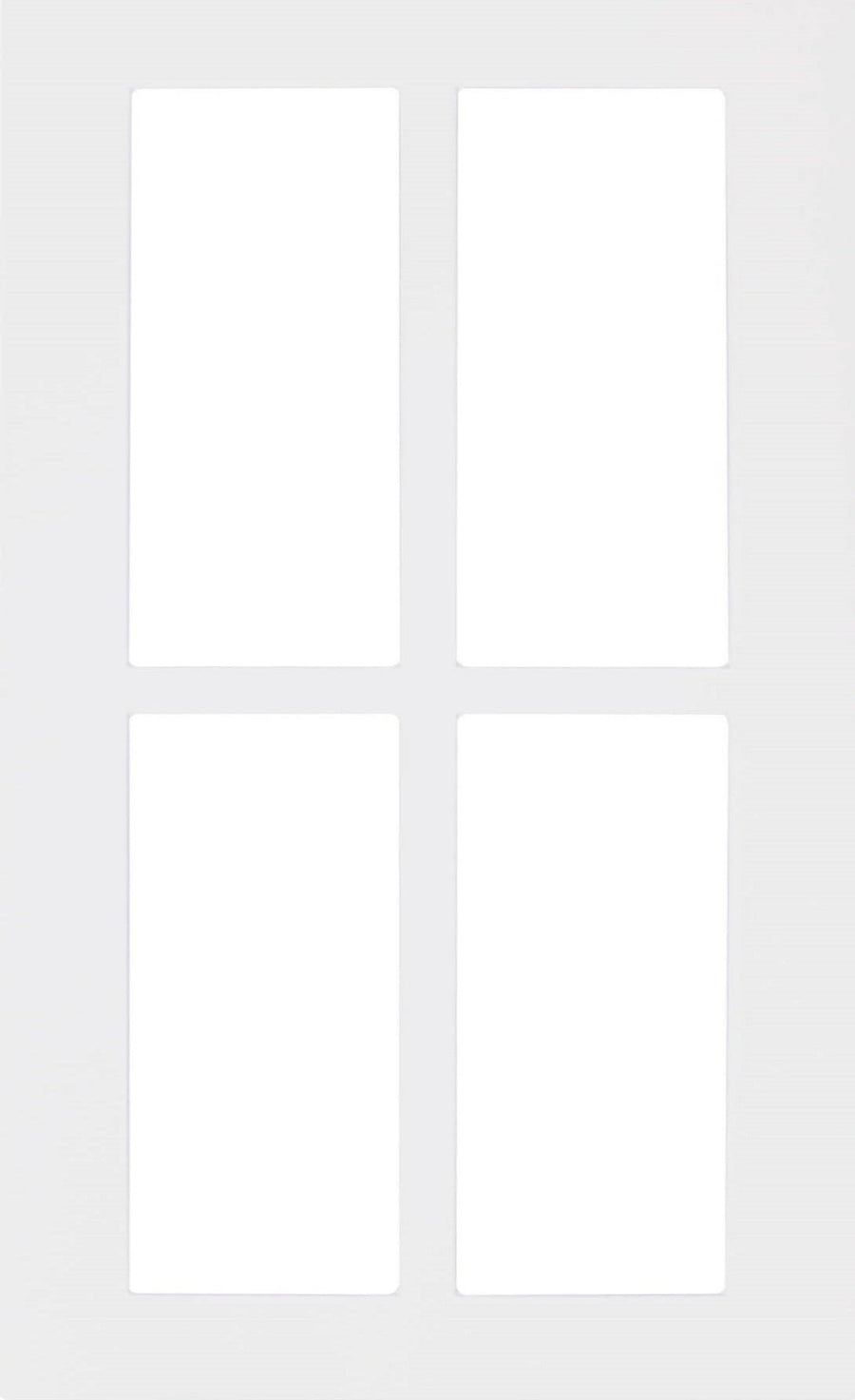 Naples Thermofoil Shaker Mullion Custom Cabinet Doors - 4 lite Cabinet Door Cabinet Doors 'N' More White RTF