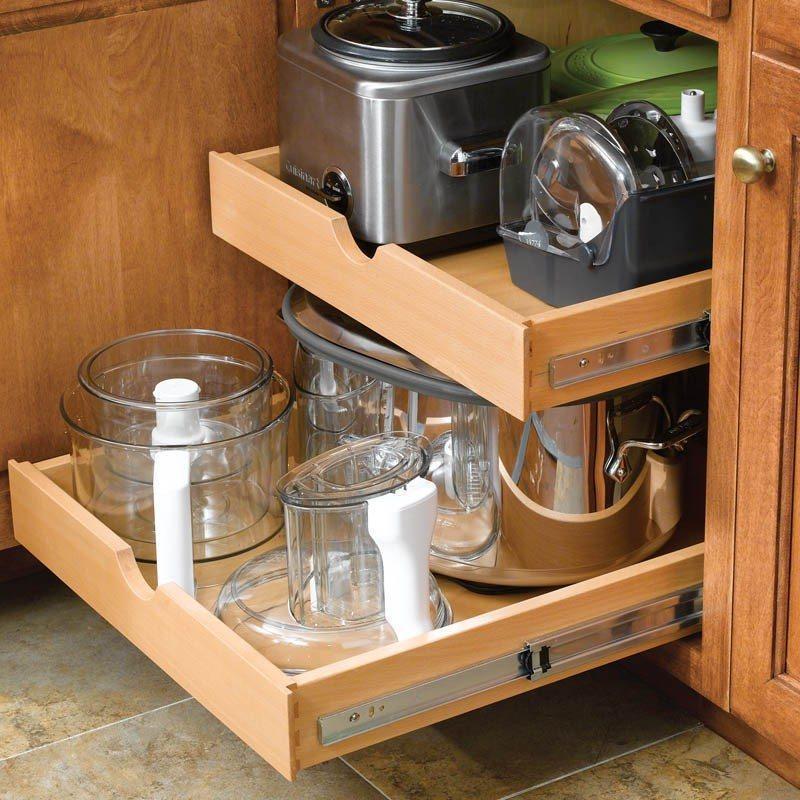 DIY Wood Pull Out Tray Drawer Box Kitchen Cabinet Organizer, Cabinet Slide  Out Shelve, Wooden Pull-out Shelf, Include Side Mount Sliders 