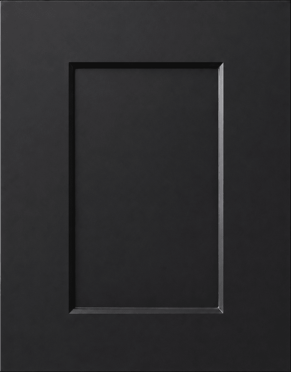 Boca Thermofoil Shaker Custom Cabinet Doors Cabinet Door Cabinet Doors 'N' More Pitch Black Smooth Satin RTF