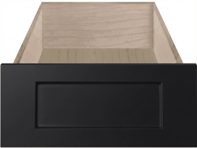 Boca Thermofoil Shaker Custom Cabinet Drawer Fronts Drawer Front Cabinet Doors 'N' More Pitch Black Smooth Satin RTF