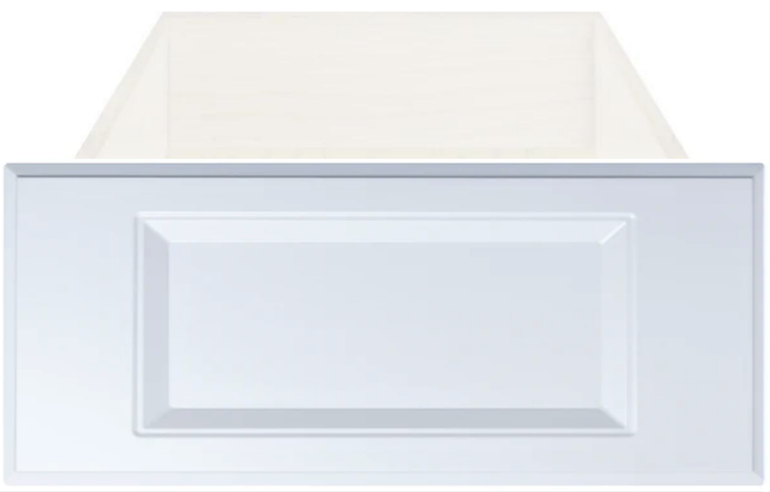 White Textured Matte Sarasota Thermofoil Recess Panel Custom Drawer Fronts