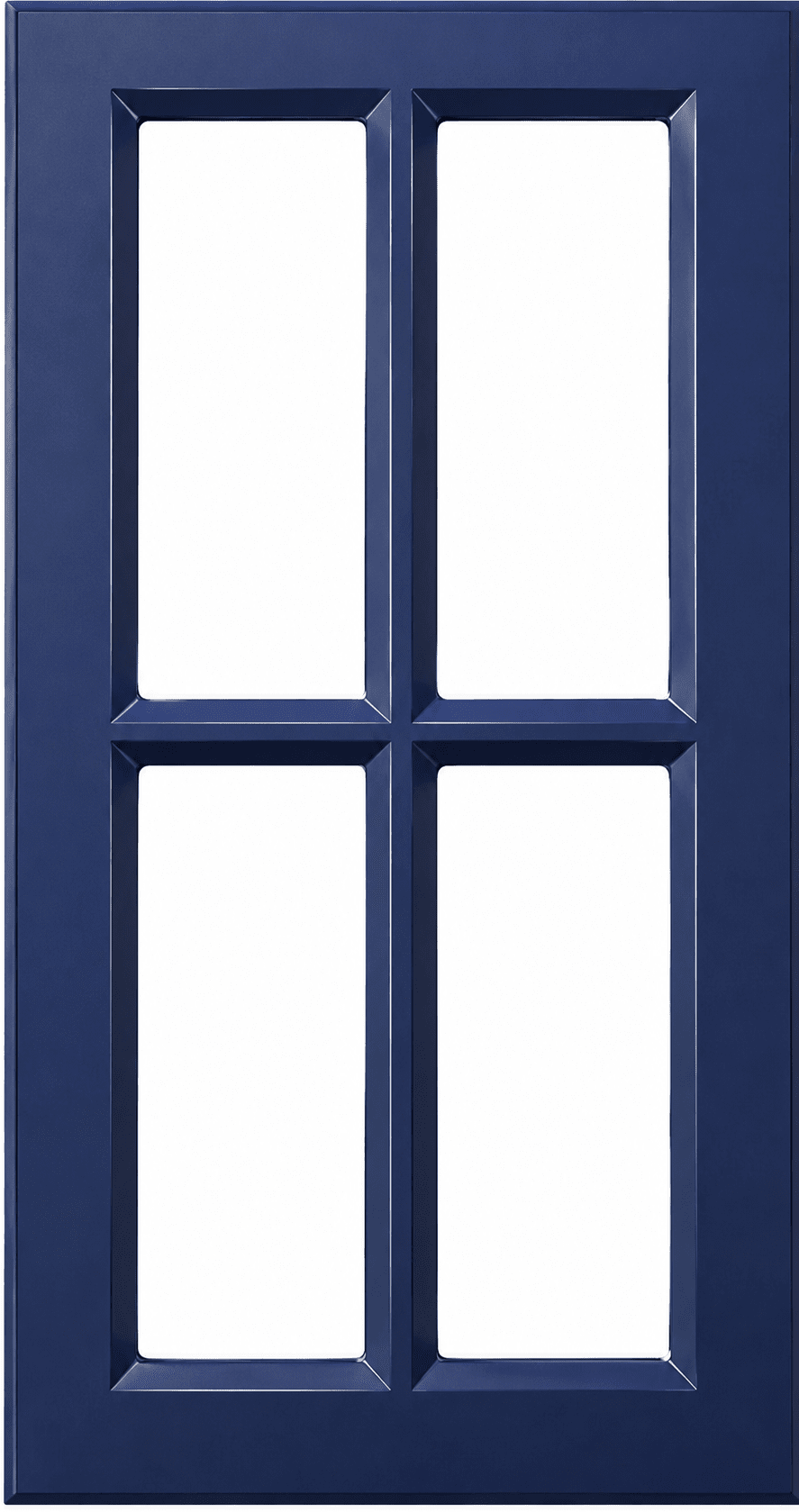 Daytona Thermofoil Mullion Custom Cabinet Doors - 4 lite Cabinet Door Cabinet Doors 'N' More Denim Blue Smooth Satin RTF