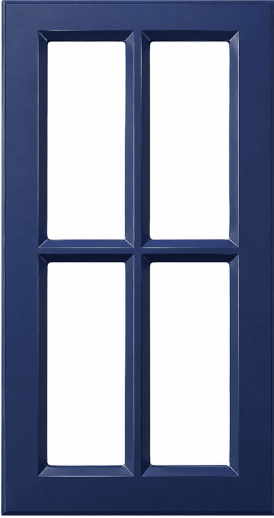 Daytona Thermofoil Mullion Custom Cabinet Doors - 4 lite Cabinet Door Cabinet Doors 'N' More Denim Blue Smooth Satin RTF