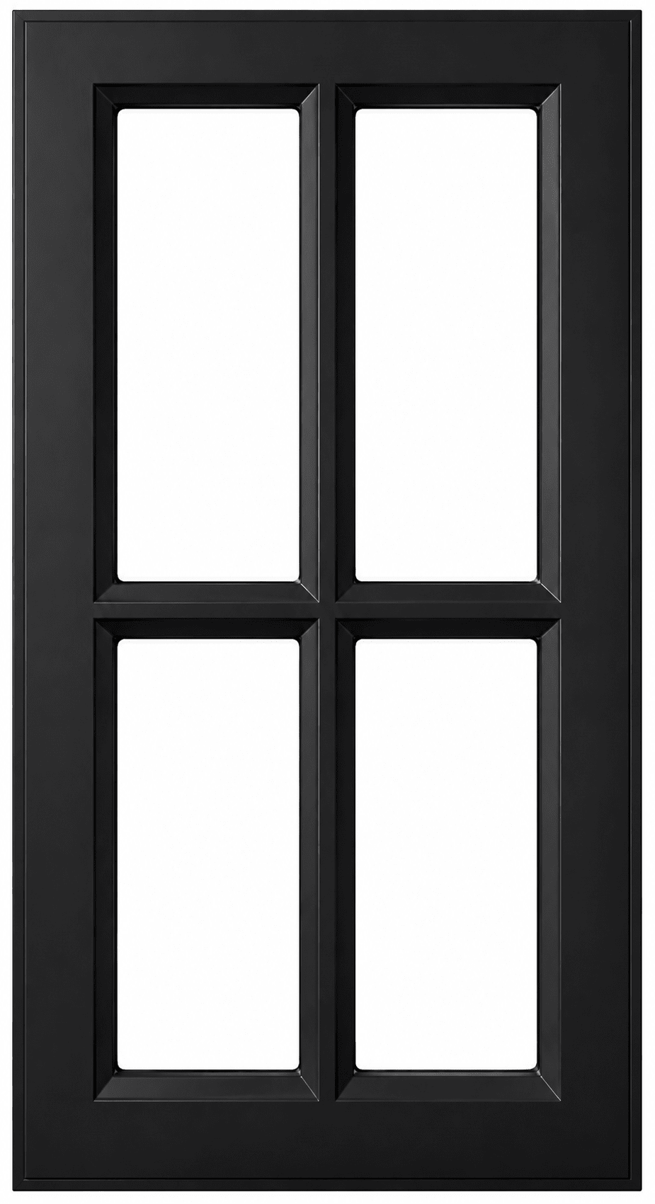 Daytona Thermofoil Mullion Custom Cabinet Doors - 4 lite Cabinet Door Cabinet Doors 'N' More Pitch Black Smooth Satin RTF
