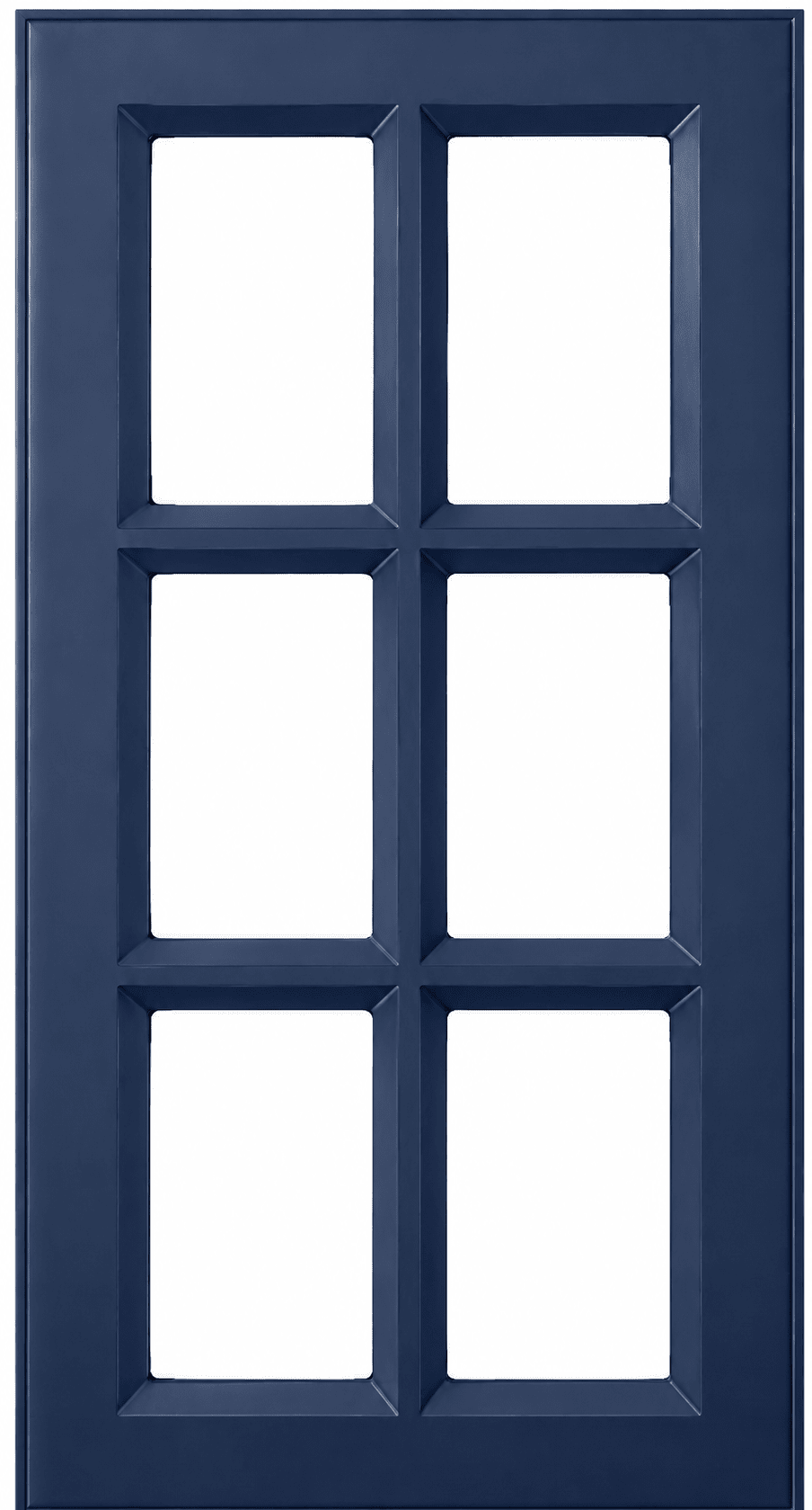 Daytona Thermofoil Mullion Custom Cabinet Doors - 6 lite Cabinet Door Cabinet Doors 'N' More Denim Blue Smooth Satin RTF