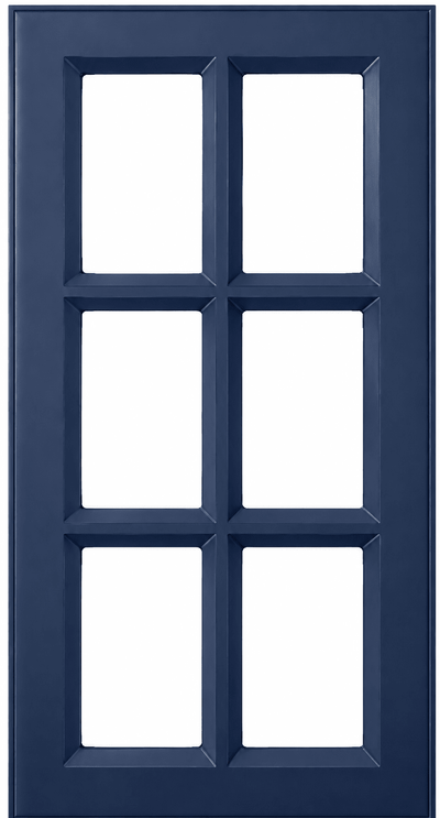 Daytona Thermofoil Mullion Custom Cabinet Doors - 6 lite Cabinet Door Cabinet Doors 'N' More Denim Blue Smooth Satin RTF
