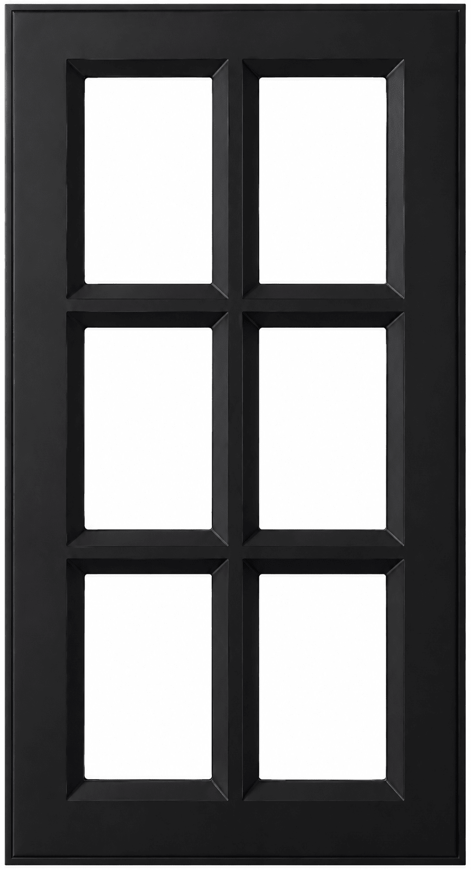 Daytona Thermofoil Mullion Custom Cabinet Doors - 6 lite Cabinet Door Cabinet Doors 'N' More Pitch Black Smooth Satin RTF