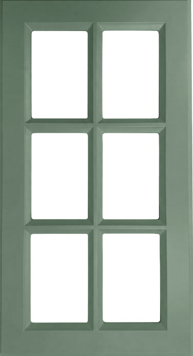 Daytona Thermofoil Mullion Custom Cabinet Doors - 6 lite Cabinet Door Cabinet Doors 'N' More Sage Green Smooth Satin RTF