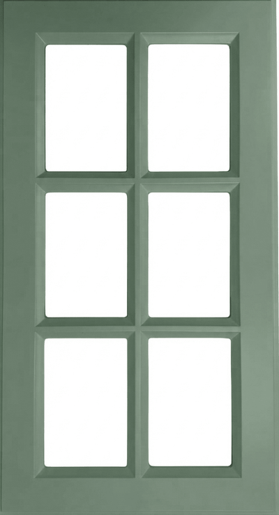 Daytona Thermofoil Mullion Custom Cabinet Doors - 6 lite Cabinet Door Cabinet Doors 'N' More Sage Green Smooth Satin RTF