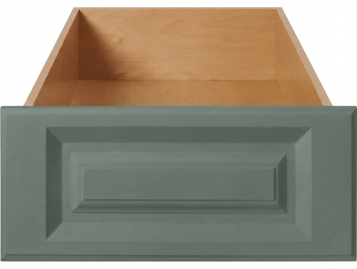 Daytona Thermofoil Raised Square Custom Cabinet Drawer Fronts Drawer Front Cabinet Doors 'N' More Sage Green Smooth Satin RTF