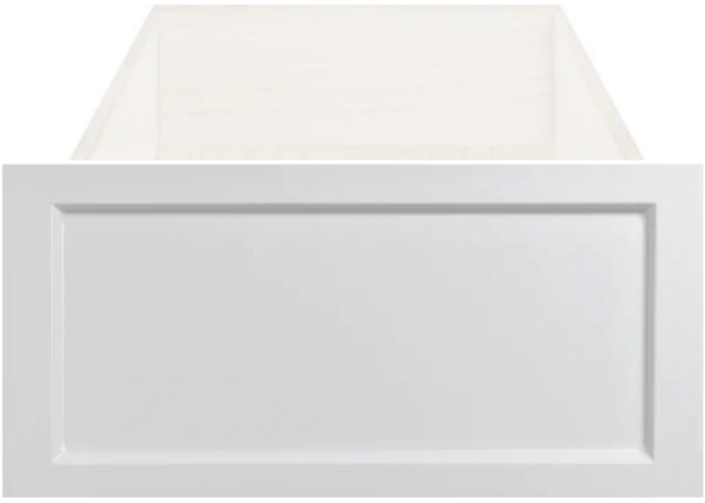 White Smooth Satin Jupiter Thermofoil Shaker Custom Drawer Fronts