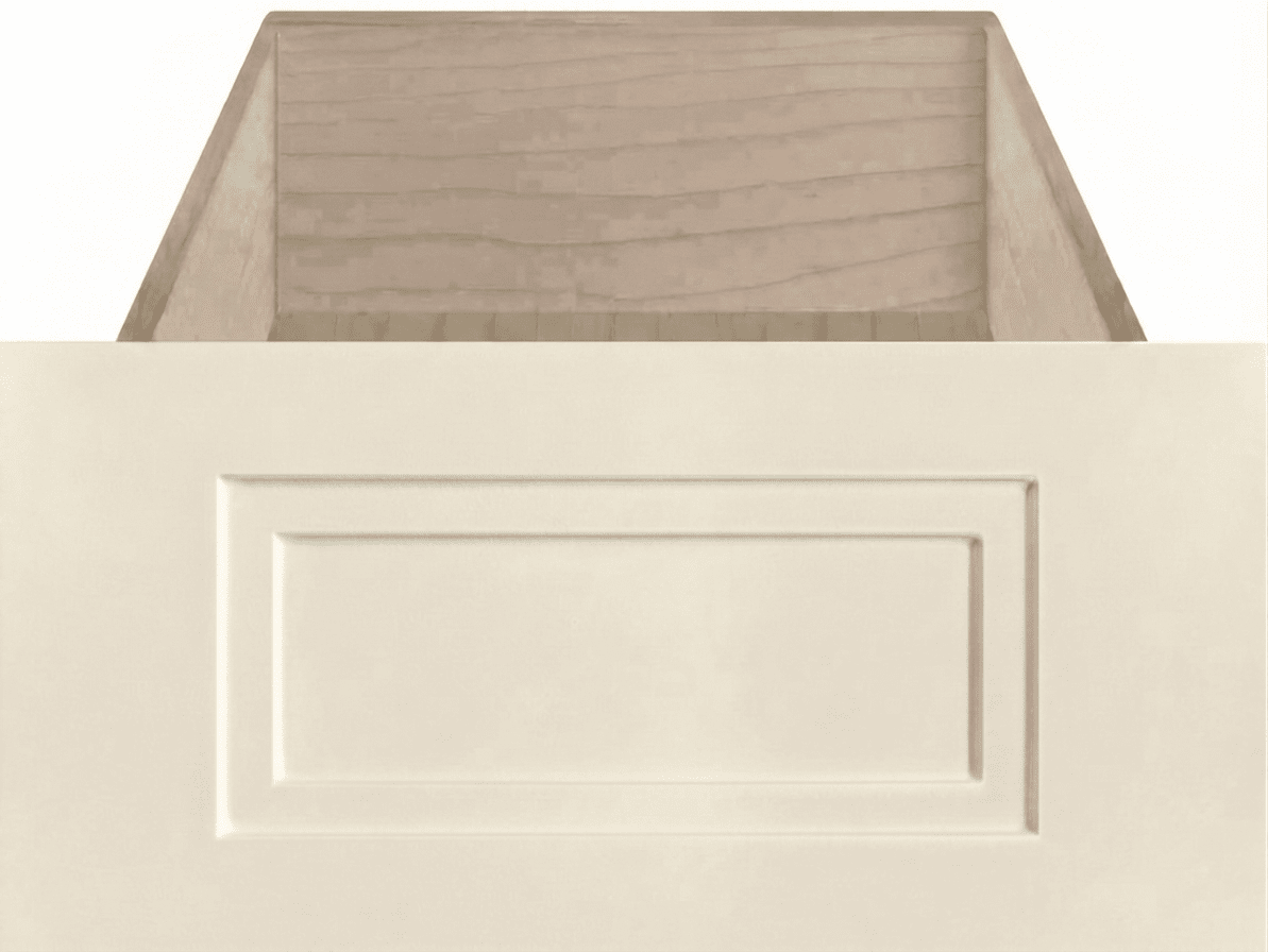 Gainesville Thermofoil Shaker Custom Cabinet Drawer Fronts Drawer Front Cabinet Doors 'N' More Antique White Smooth Satin RTF