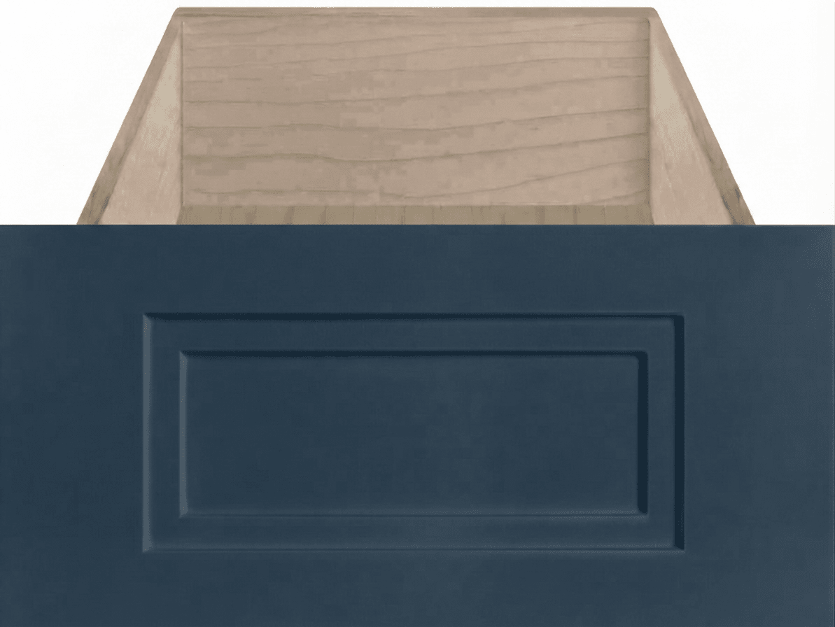 Gainesville Thermofoil Shaker Custom Cabinet Drawer Fronts Drawer Front Cabinet Doors 'N' More Denim Blue Smooth Satin RTF