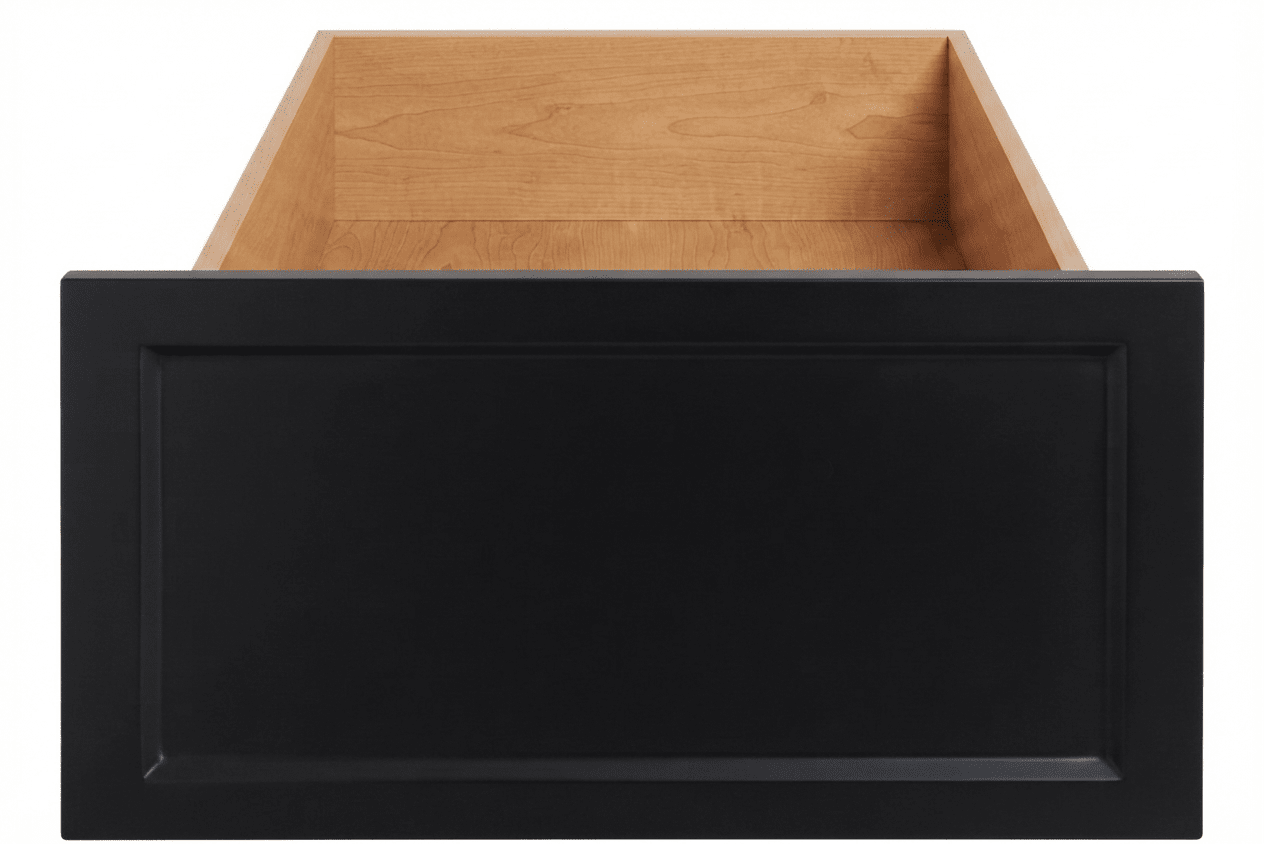 Jupiter Thermofoil Shaker Custom Cabinet Drawer Fronts Drawer Front Cabinet Doors 'N' More Pitch Black Smooth Satin RTF