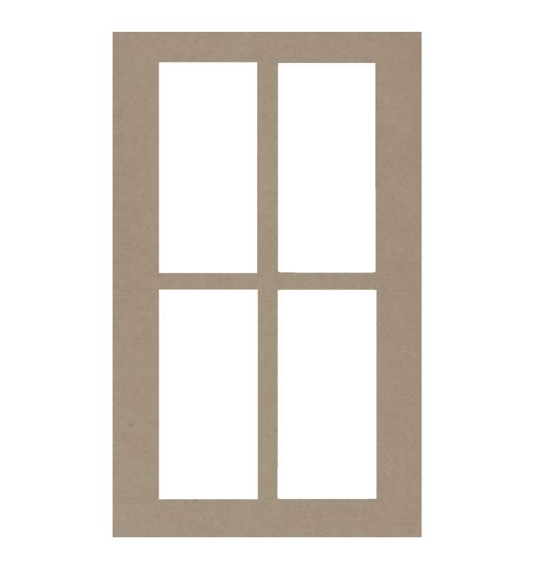 Wilmington Shaker Mullion Custom Cabinet Doors - 4 lite Cabinet Door Cabinet Doors 'N' More MDF (Medium Density Fiberboard)