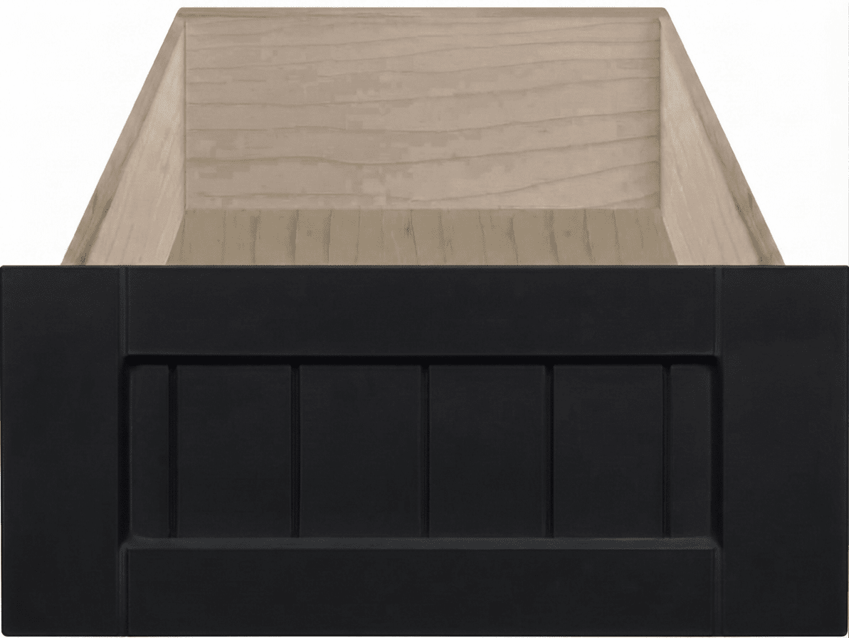 Marathon Thermofoil Beaded Shaker Custom Cabinet Drawer Fronts Drawer Front Cabinet Doors 'N' More Pitch Black Smooth Satin RTF
