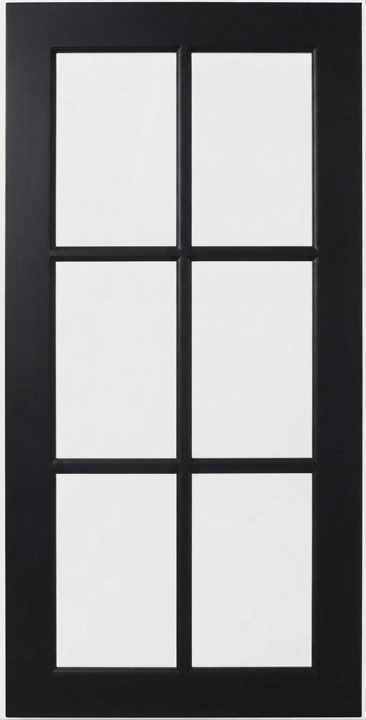Wilmington Mullion Custom Cabinet Doors - 6 lite Cabinet Door Cabinet Doors 'N' More Ebony Black Paint