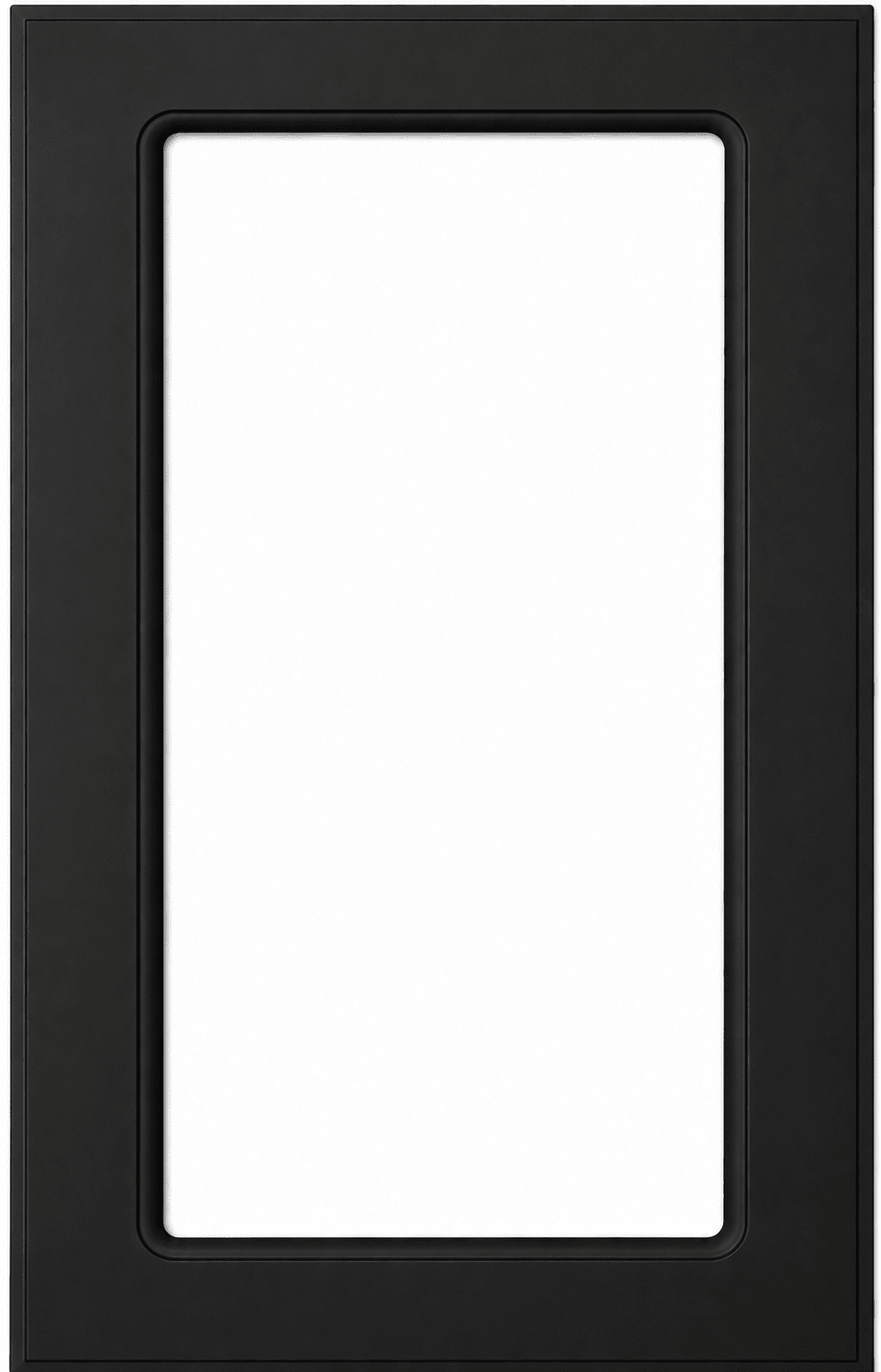 Naples Thermofoil Mullion Custom Cabinet Doors - 1 lite/frame only Cabinet Door Cabinet Doors 'N' More Pitch Black Smooth Satin RTF