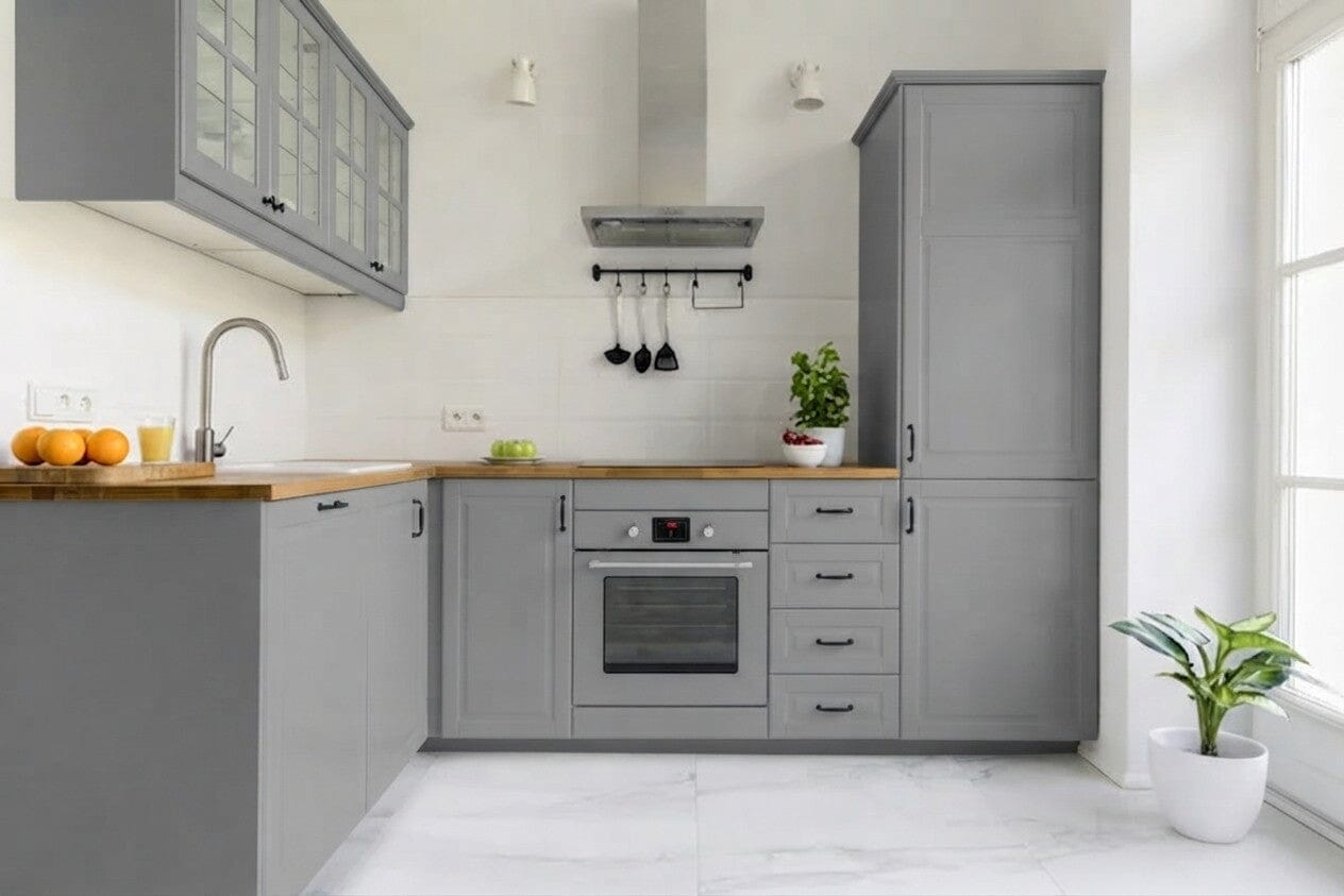 Naples Thermofoil Mullion Custom Cabinet Doors - 4 lite Cabinet Door Cabinet Doors 'N' More