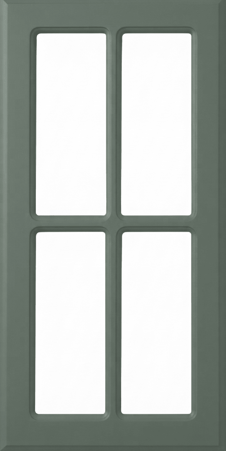 Naples Thermofoil Mullion Custom Cabinet Doors - 4 lite Cabinet Door Cabinet Doors 'N' More Sage Green Smooth Satin RTF