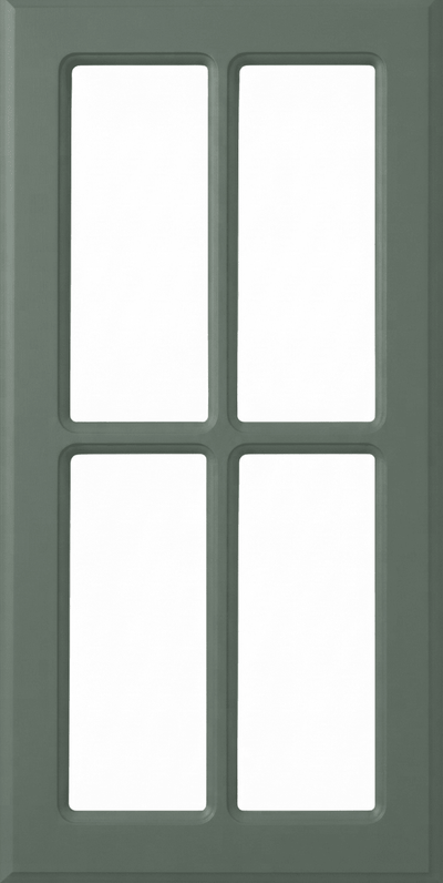 Naples Thermofoil Mullion Custom Cabinet Doors - 4 lite Cabinet Door Cabinet Doors 'N' More Sage Green Smooth Satin RTF