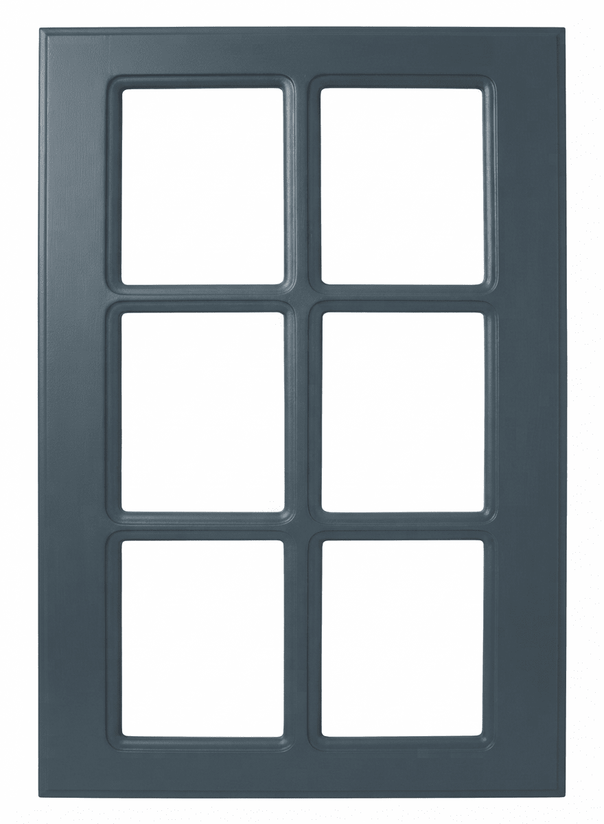 Naples Thermofoil Mullion Custom Cabinet Doors - 6 lite Cabinet Door Cabinet Doors 'N' More Denim Blue Smooth Satin RTF