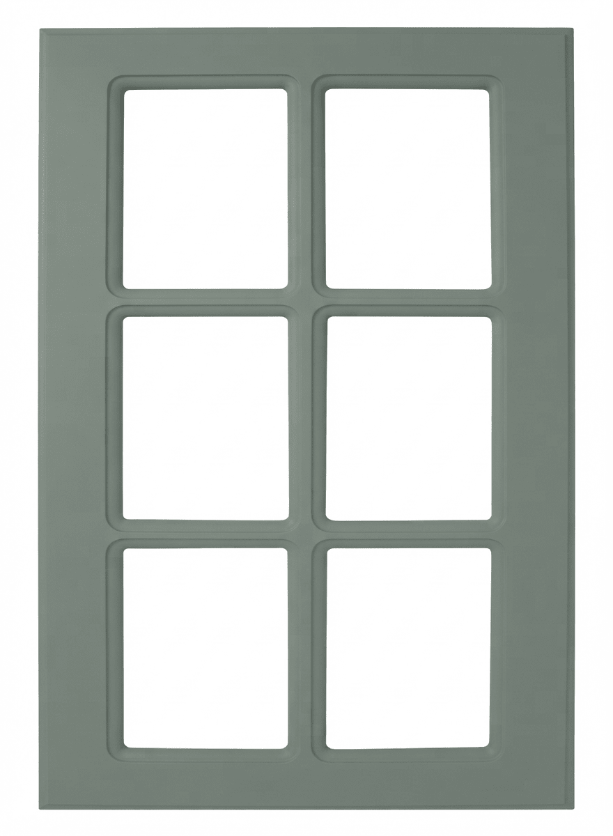Naples Thermofoil Mullion Custom Cabinet Doors - 6 lite Cabinet Door Cabinet Doors 'N' More Sage Green Smooth Satin RTF