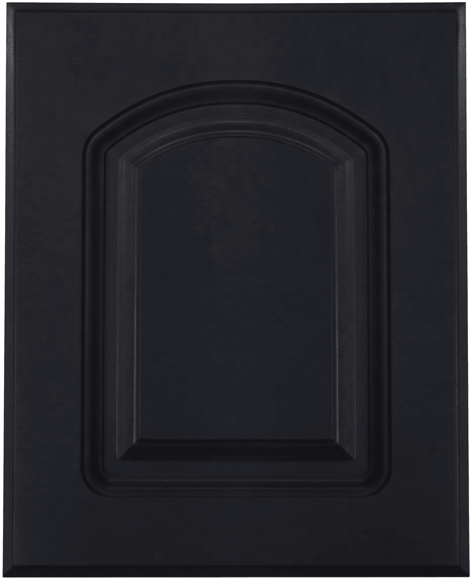 Naples Thermofoil Arched Custom Cabinet Doors Cabinet Door Cabinet Doors 'N' More Pitch Black Smooth Satin RTF