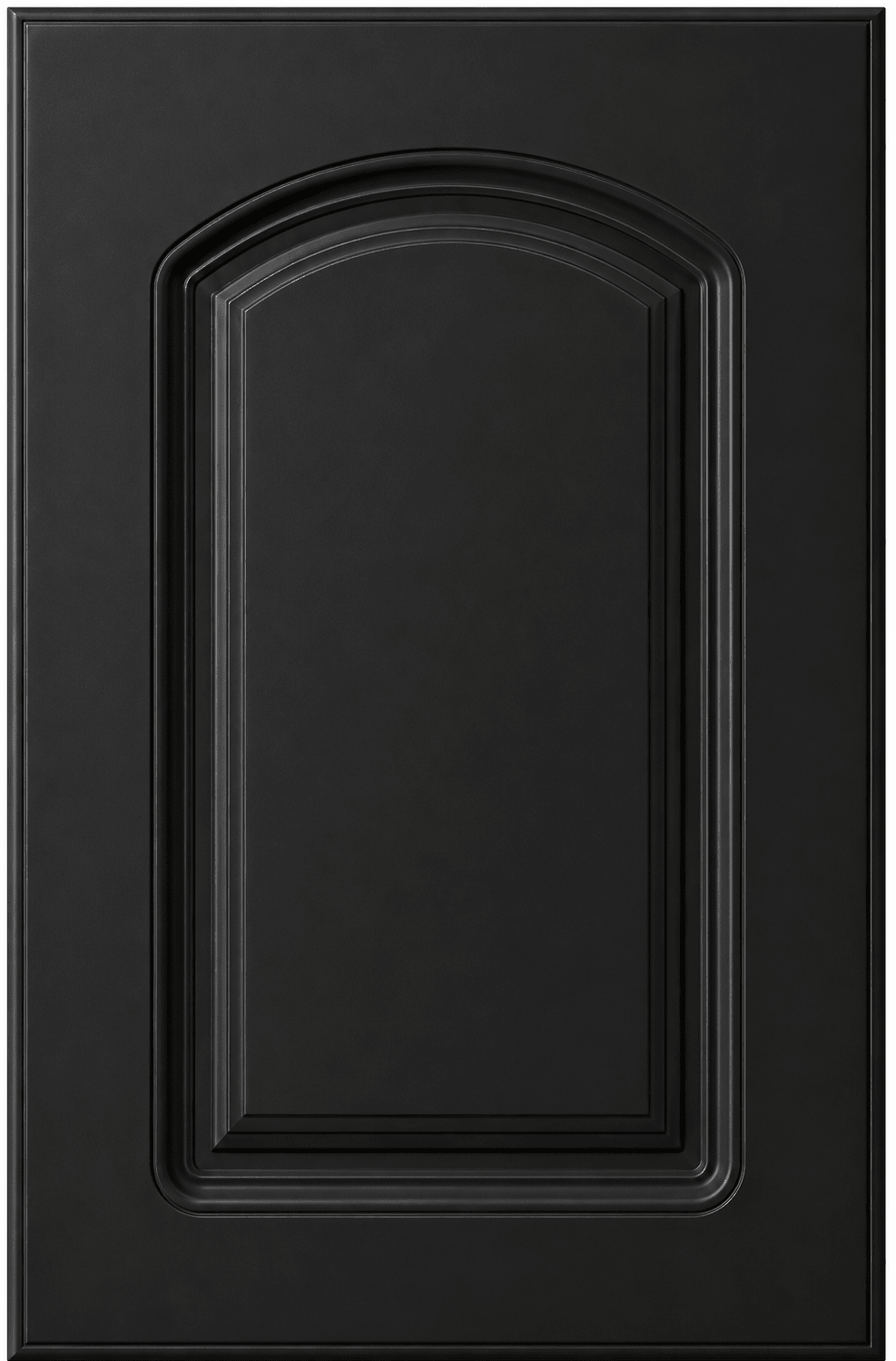 Naples Thermofoil Arched Custom Cabinet Doors Cabinet Door Cabinet Doors 'N' More Pitch Black Smooth Satin RTF