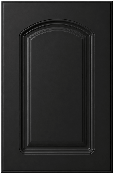 Naples Thermofoil Arched Custom Cabinet Doors Cabinet Door Cabinet Doors 'N' More Pitch Black Smooth Satin RTF
