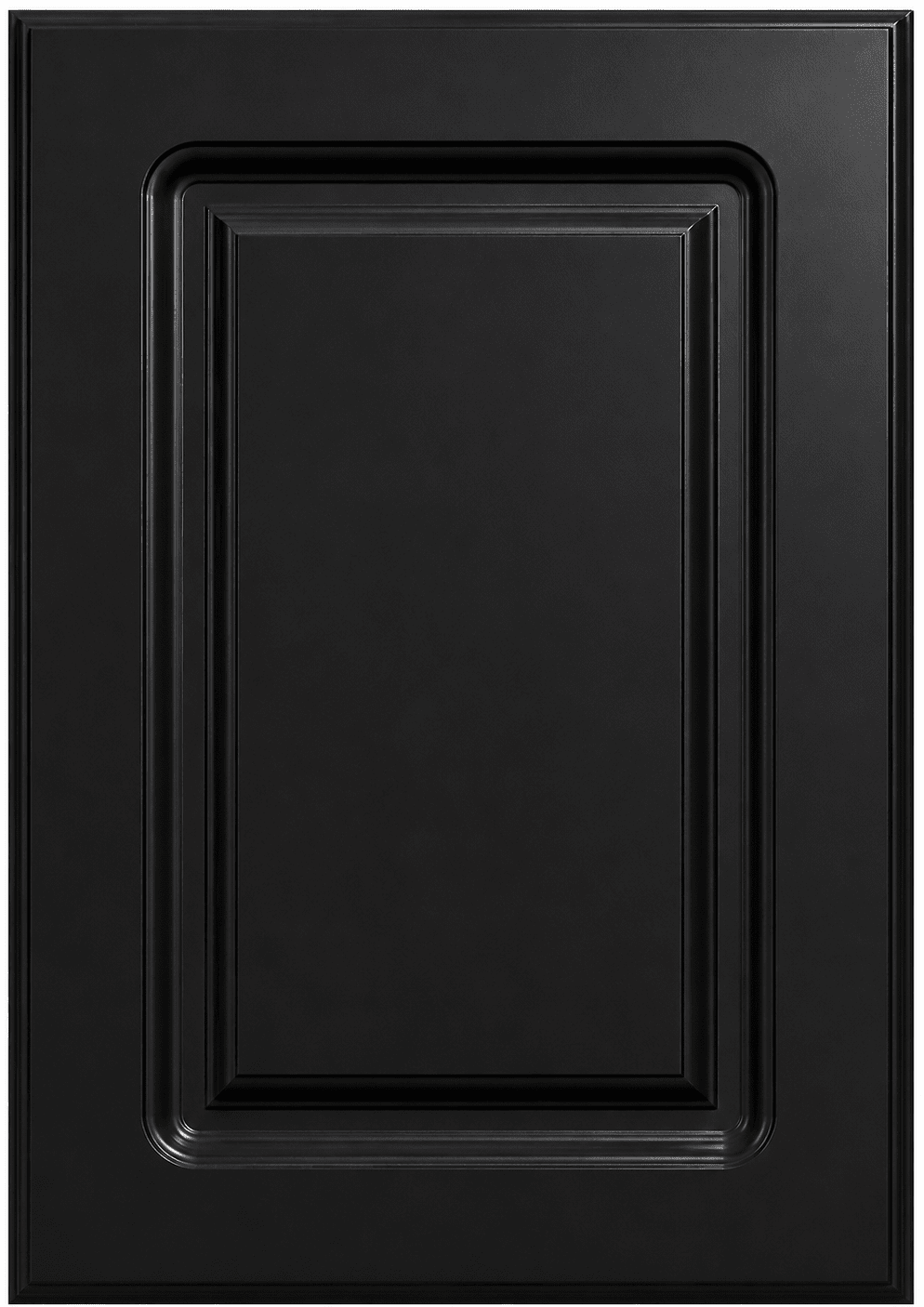 Naples Thermofoil Raised Square Custom Cabinet Doors Cabinet Door Cabinet Doors 'N' More Pitch Black Smooth Satin RTF