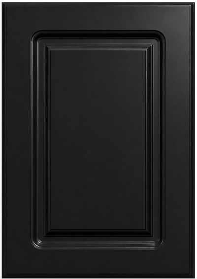 Naples Thermofoil Raised Square Custom Cabinet Doors Cabinet Door Cabinet Doors 'N' More Pitch Black Smooth Satin RTF