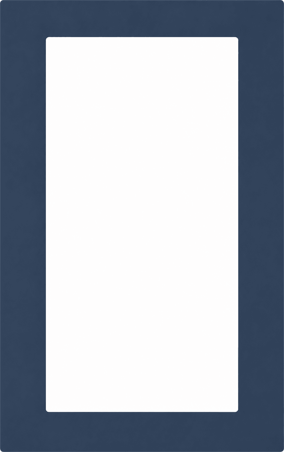 Boca Thermofoil Shaker Mullion Custom Cabinet Doors - 1 lite/frame only Cabinet Door Cabinet Doors 'N' More Denim Blue Smooth Satin RTF