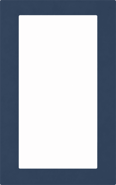 Boca Thermofoil Shaker Mullion Custom Cabinet Doors - 1 lite/frame only Cabinet Door Cabinet Doors 'N' More Denim Blue Smooth Satin RTF