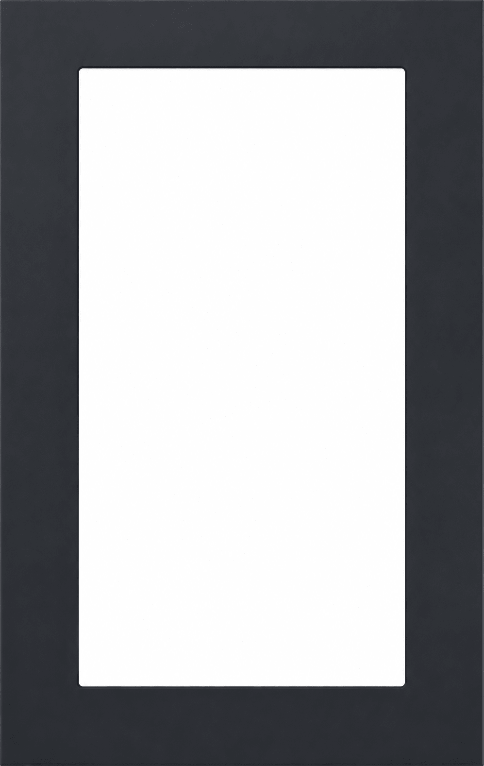 Boca Thermofoil Shaker Mullion Custom Cabinet Doors - 1 lite/frame only Cabinet Door Cabinet Doors 'N' More Pitch Black Smooth Satin RTF