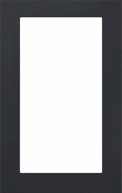 Boca Thermofoil Shaker Mullion Custom Cabinet Doors - 1 lite/frame only Cabinet Door Cabinet Doors 'N' More Pitch Black Smooth Satin RTF