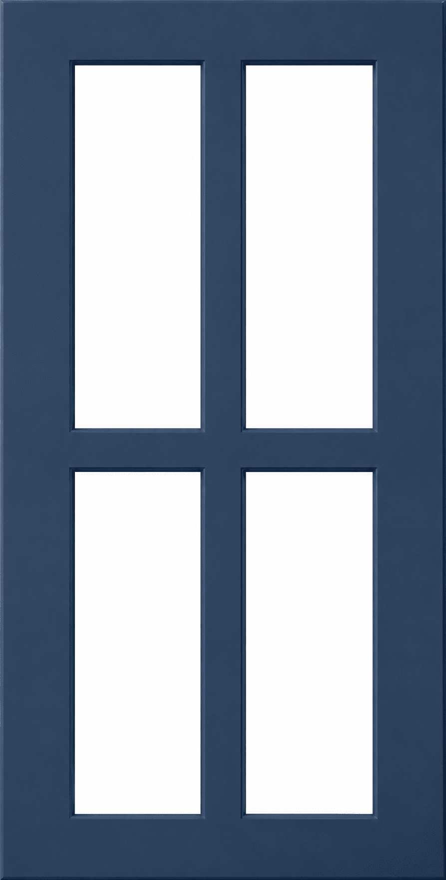 Boca Thermofoil Shaker Mullion Custom Cabinet Doors - 4 lite Cabinet Door Cabinet Doors 'N' More Denim Blue Smooth RTF