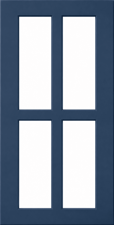 Boca Thermofoil Shaker Mullion Custom Cabinet Doors - 4 lite Cabinet Door Cabinet Doors 'N' More Denim Blue Smooth RTF