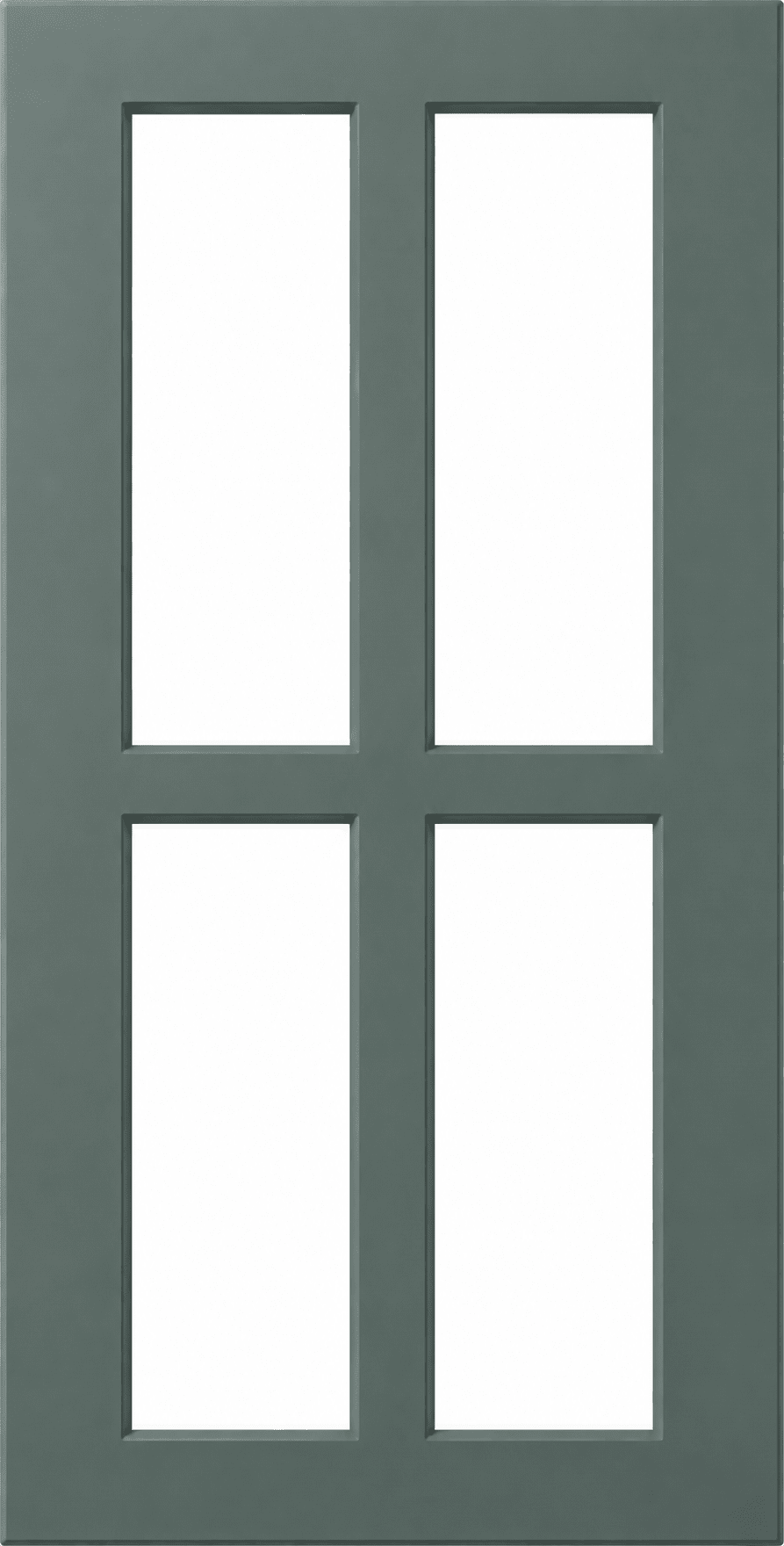 Boca Thermofoil Shaker Mullion Custom Cabinet Doors - 4 lite Cabinet Door Cabinet Doors 'N' More Sage Green Smooth Satin RTF