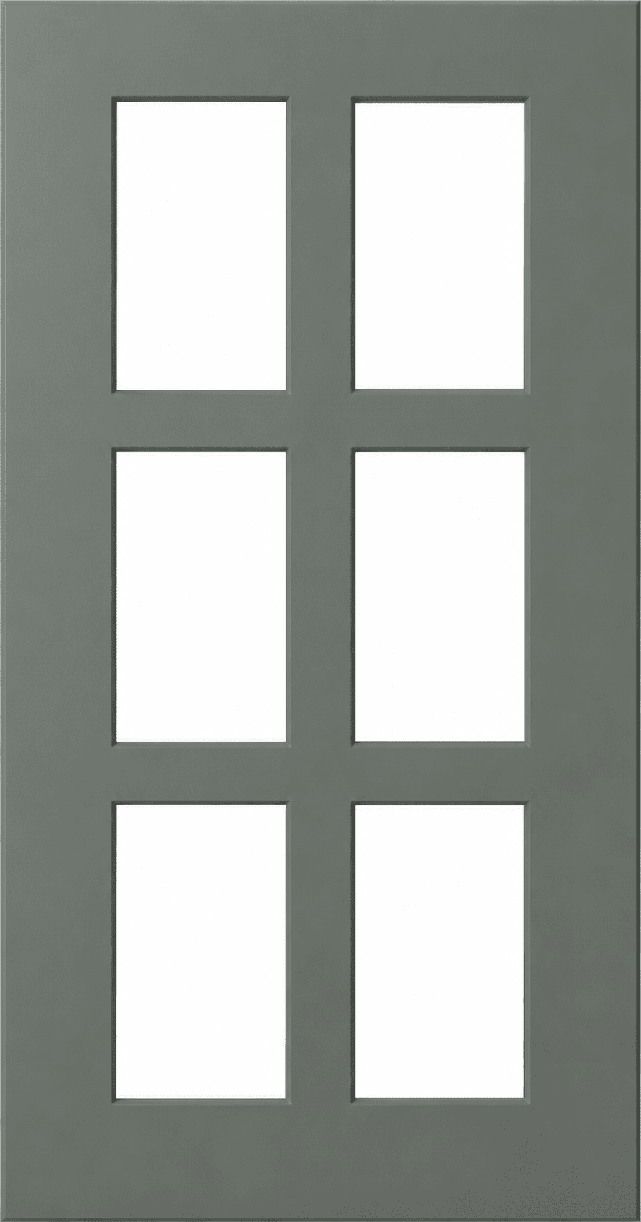 Boca Thermofoil Shaker Mullion Custom Cabinet Doors - 6 lite Cabinet Door Cabinet Doors 'N' More Sage Green Smooth Satin RTF