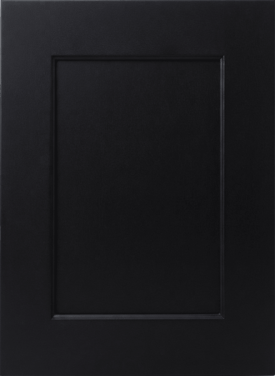 Naples Thermofoil Shaker Custom Cabinet Doors Cabinet Door Cabinet Doors 'N' More Pitch Black Smooth Satin RTF