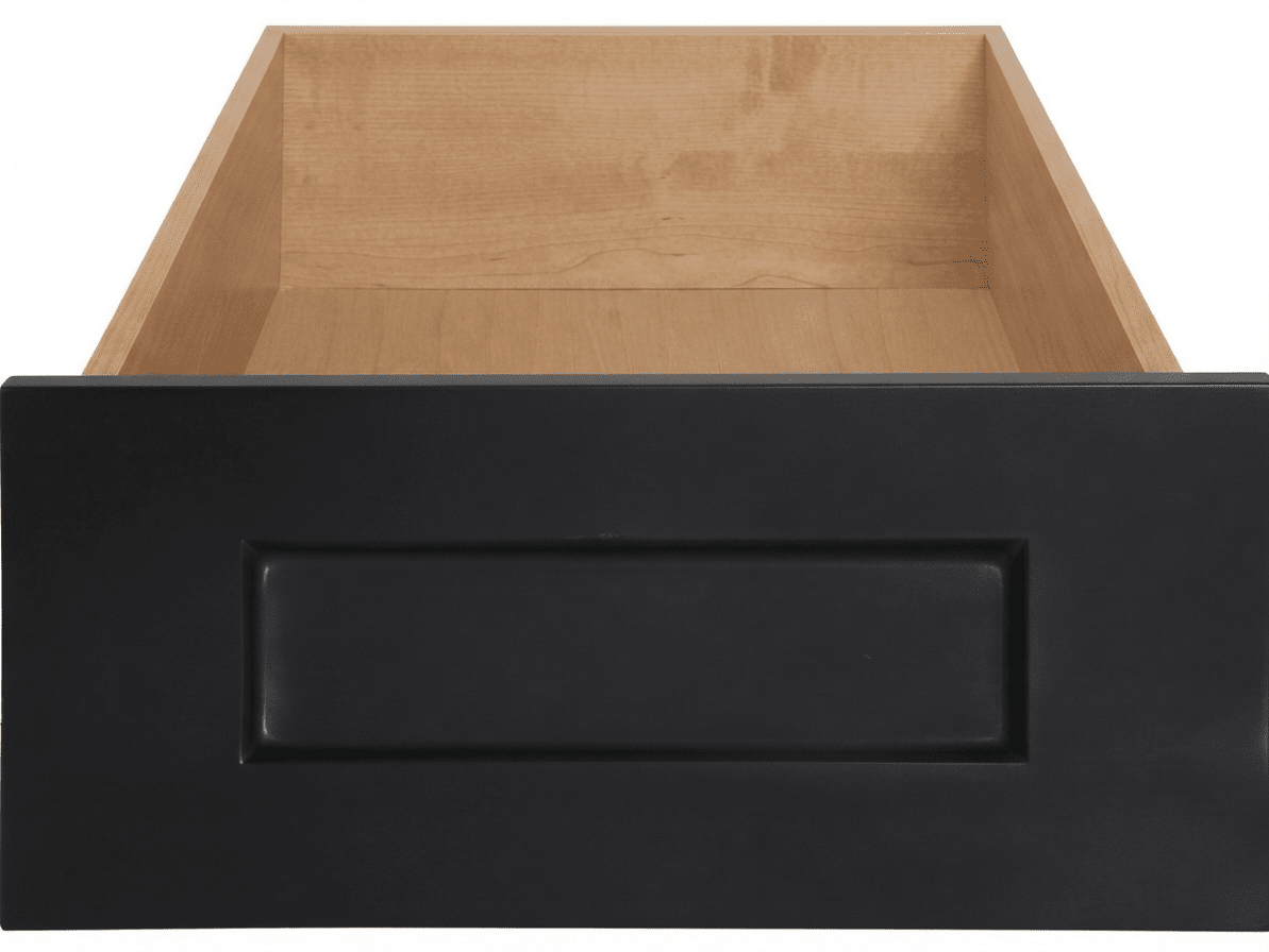 Naples Thermofoil Shaker Custom Cabinet Drawer Fronts Drawer Front Cabinet Doors 'N' More Pitch Black Smooth Satin RTF