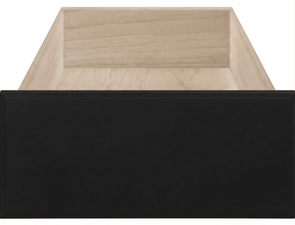 Naples Thermofoil Slab Custom Cabinet Drawer Fronts Drawer Front Cabinet Doors 'N' More Pitch Black Smooth Satin RTF