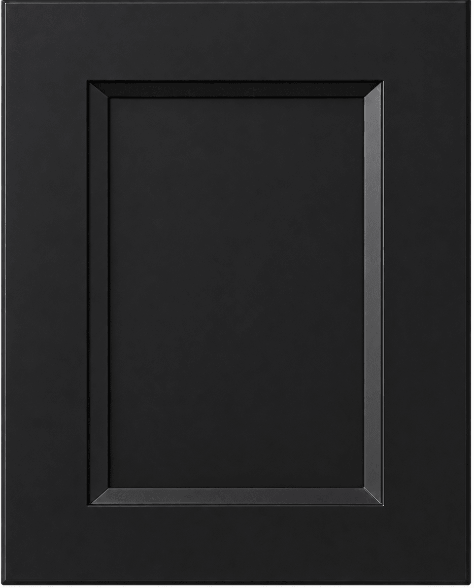 Sarasota Thermofoil Recess Panel Custom Cabinet Doors Cabinet Door Cabinet Doors 'N' More Pitch Black Smooth Satin RTF