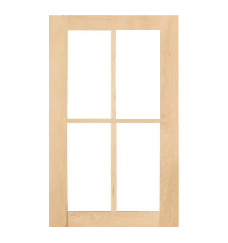 Wilmington Shaker Mullion Custom Cabinet Doors - 4 lite Cabinet Door Cabinet Doors 'N' More Paint Grade Hard Maple