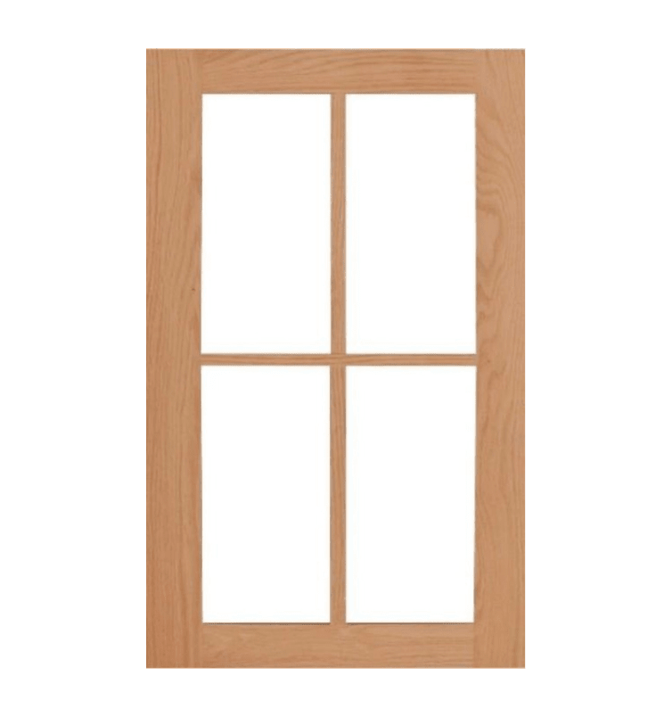 Wilmington Shaker Mullion Custom Cabinet Doors - 4 lite Cabinet Door Cabinet Doors 'N' More Red Oak