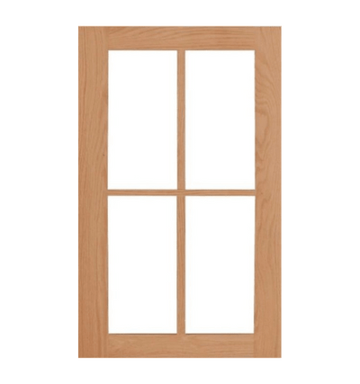 Wilmington Shaker Mullion Custom Cabinet Doors - 4 lite Cabinet Door Cabinet Doors 'N' More Red Oak