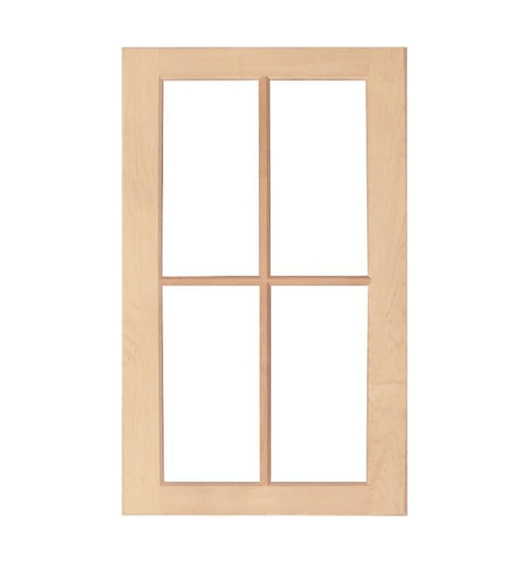 Wilmington Shaker Mullion Custom Cabinet Doors - 4 lite Cabinet Door Cabinet Doors 'N' More Hard Maple