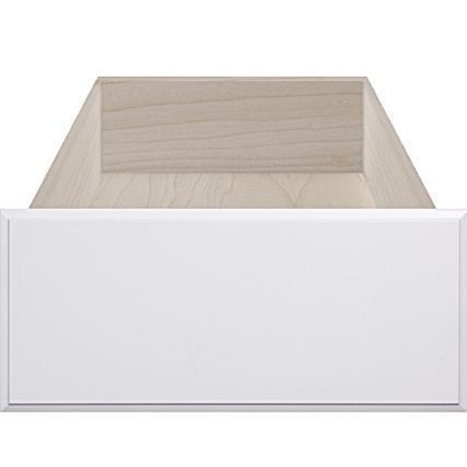 Slab white smooth satin drawer front