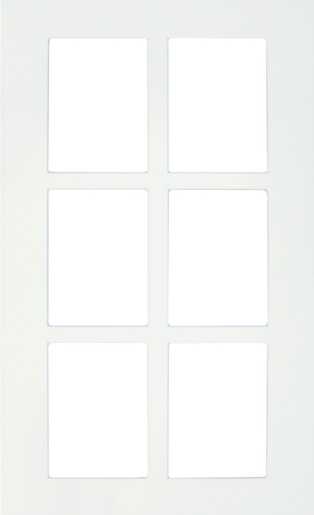 White Smooth Satin Naples Thermofoil Shaker Mullion Custom Cabinet Doors - 6 Lite